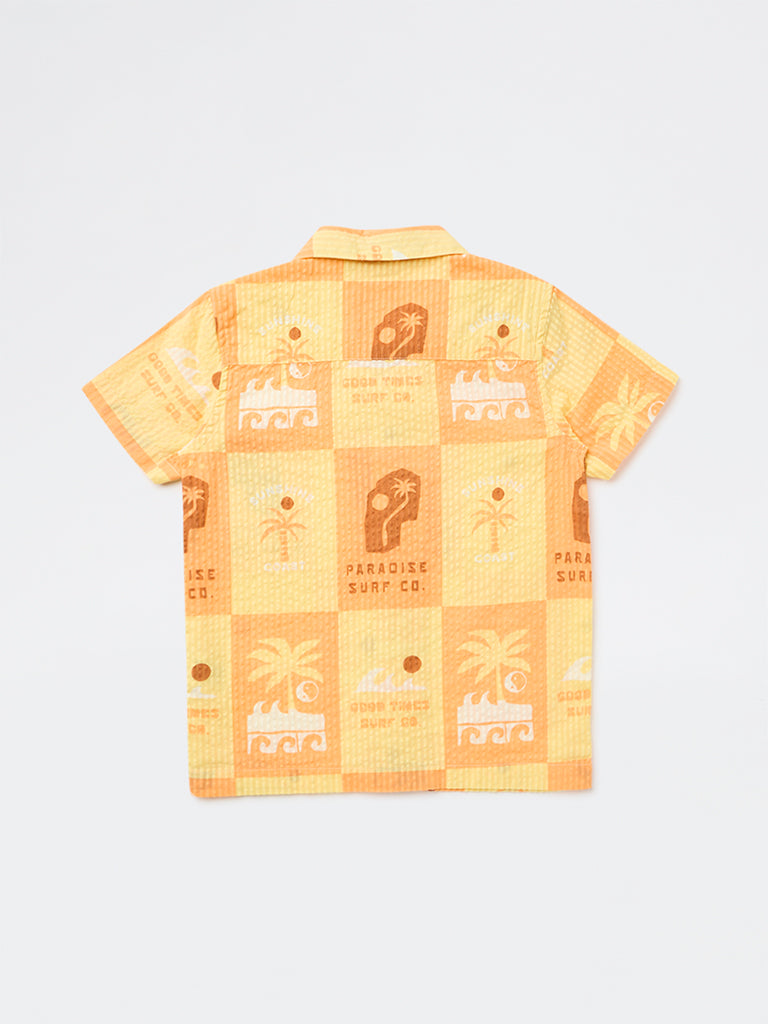 HOP Kids Boys Multicolour Printed Cotton Shirt