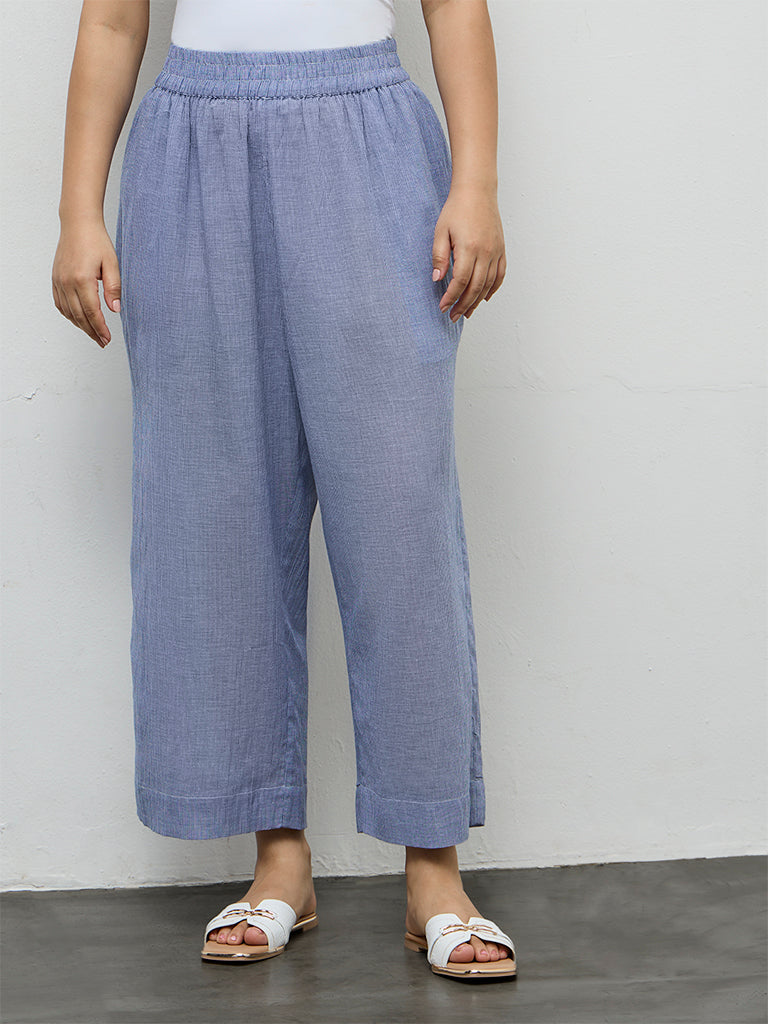 Diza Blue Checkered Pants