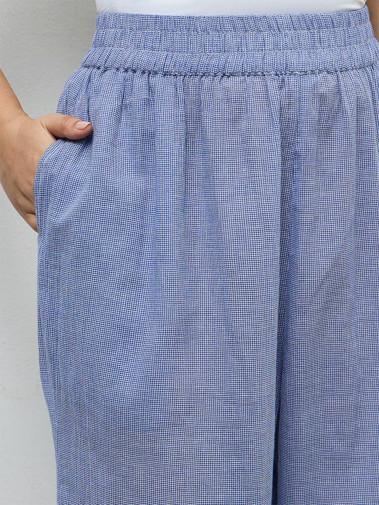 Diza Blue Checkered Pants