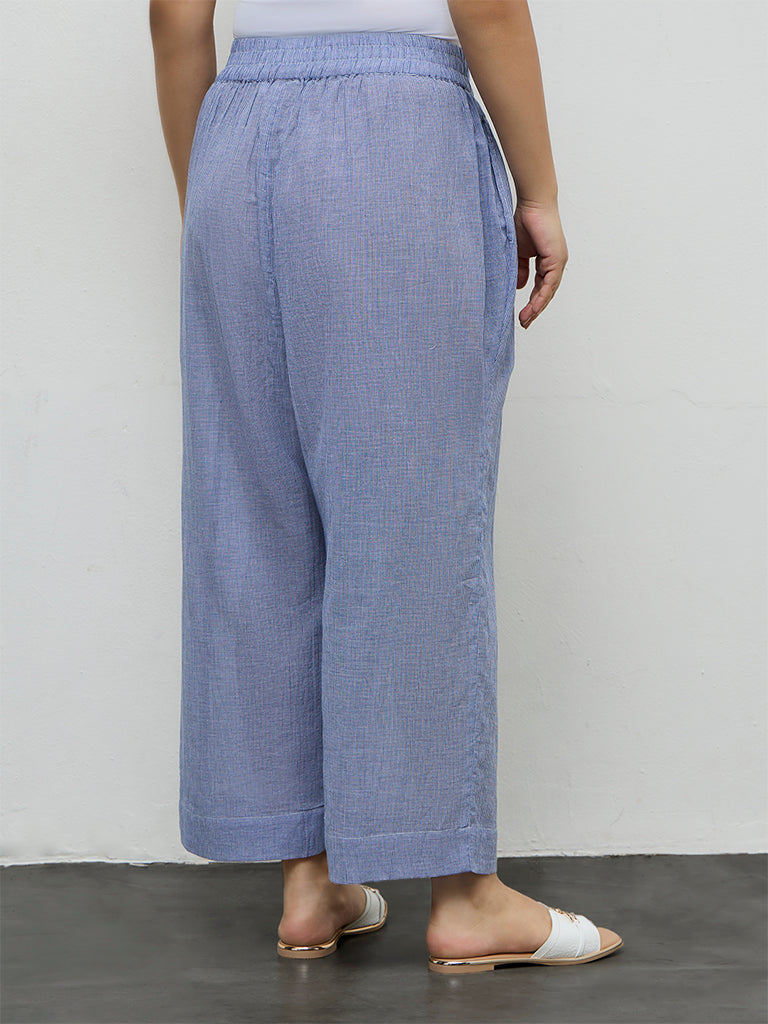 Diza Blue Checkered Pants