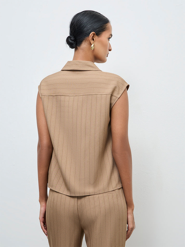 Wardrobe Brown Striped Blouse