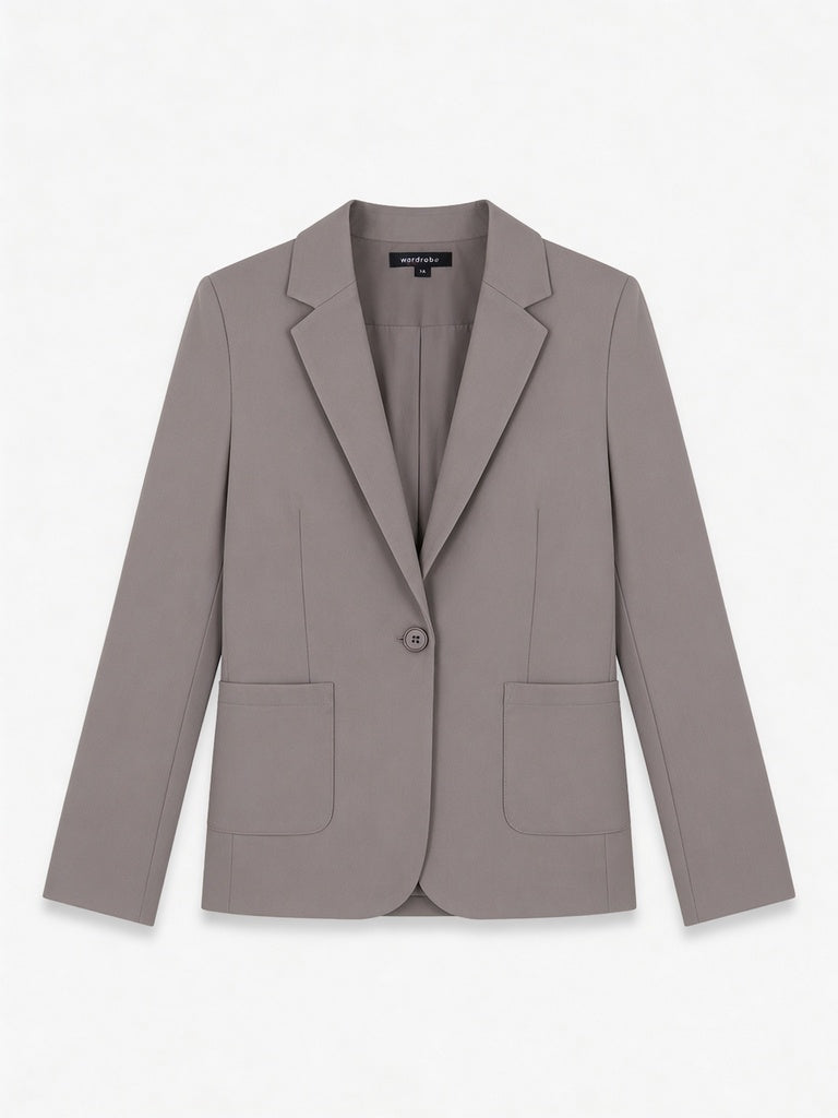 Wardrobe Beige Solid Blazer