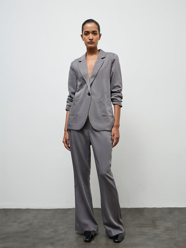 Wardrobe Grey High-Rise Trousers
