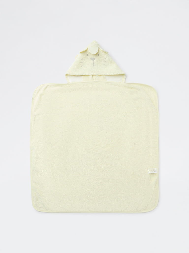 HOP Baby Boys Yellow Animal-Themed Hooded Cotton Towel