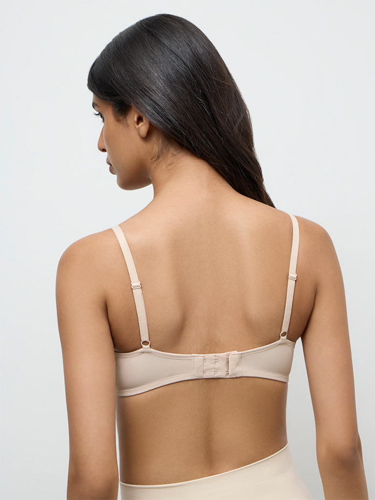 Wunderlove Beige Solid Padded Bra