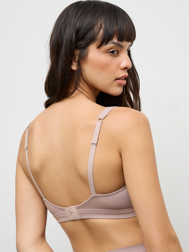 Wunderlove Beige Cotton-Blend Bralette