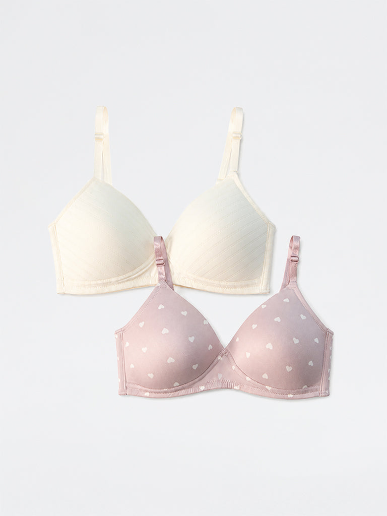 Wunderlove 2-Pack Self-Patterned Padded Bra