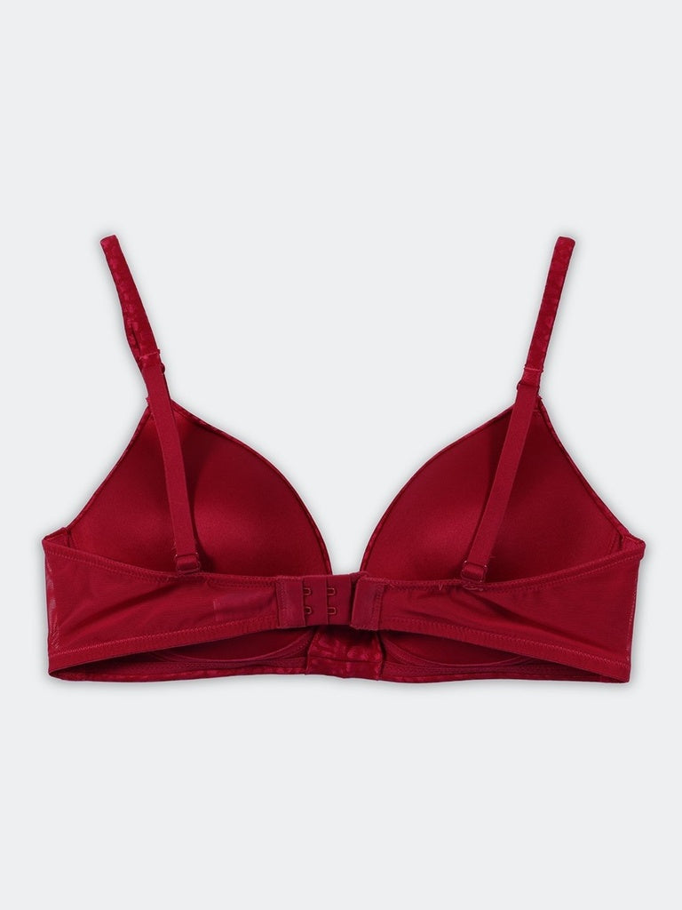 Wunderlove Fuchsia Floral Print Ruched Padded Bra