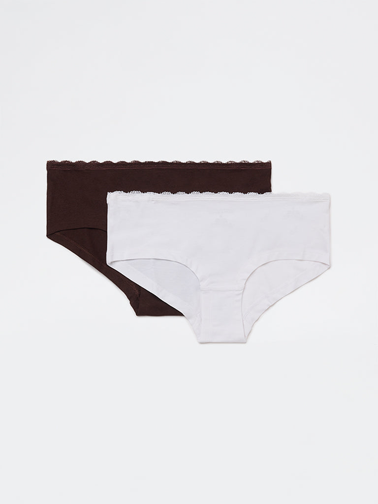 Superstar 2-Pack Solid Low-Rise Cotton-Blend Briefs