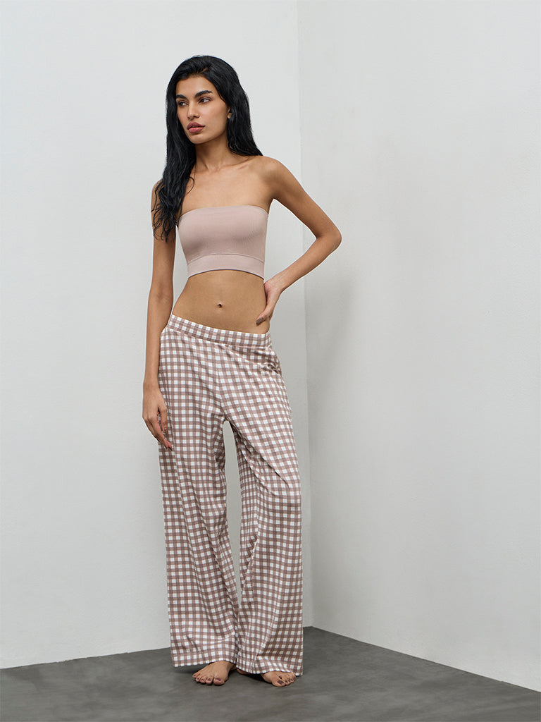 Superstar Beige Ribbed Seamfree Bandeau Bra