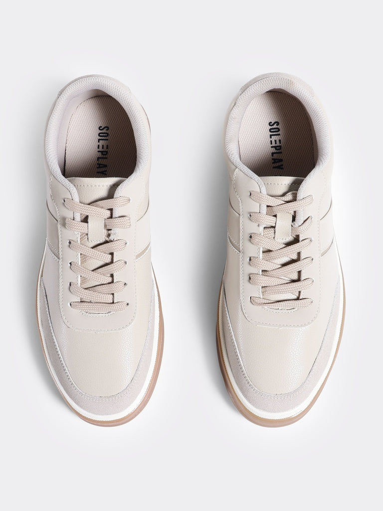 SOLEPLAY Taupe Lace-Up Sneakers
