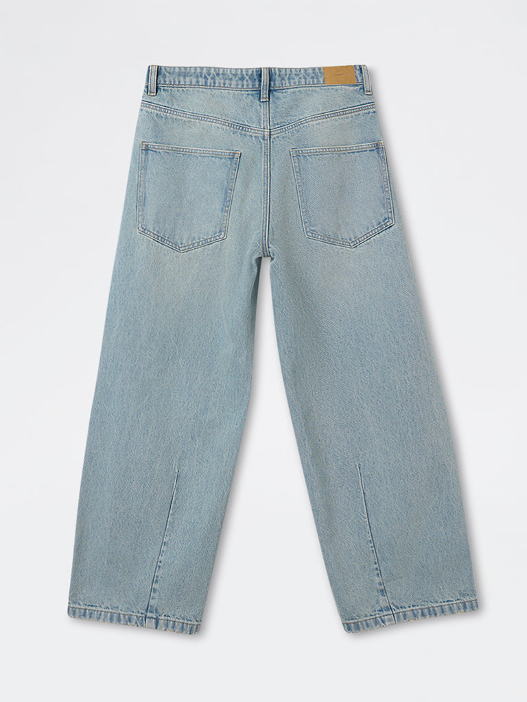 Nuon Blue Relaxed-Fit Mid-Rise Jeans