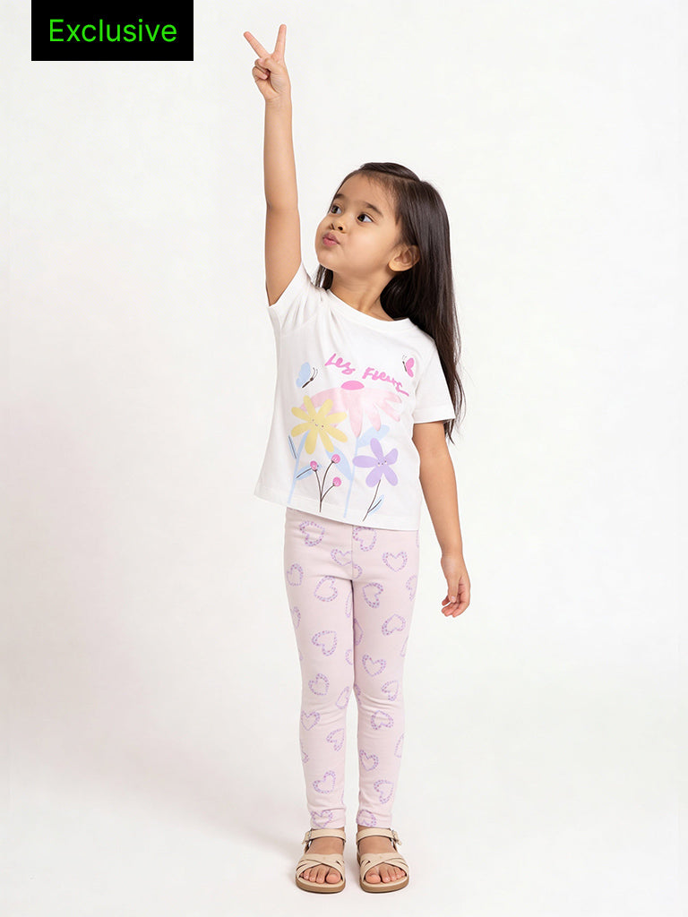 3-Pack HOP Kids Girls Multicolour Print Cotton T-Shirts - Exclusive