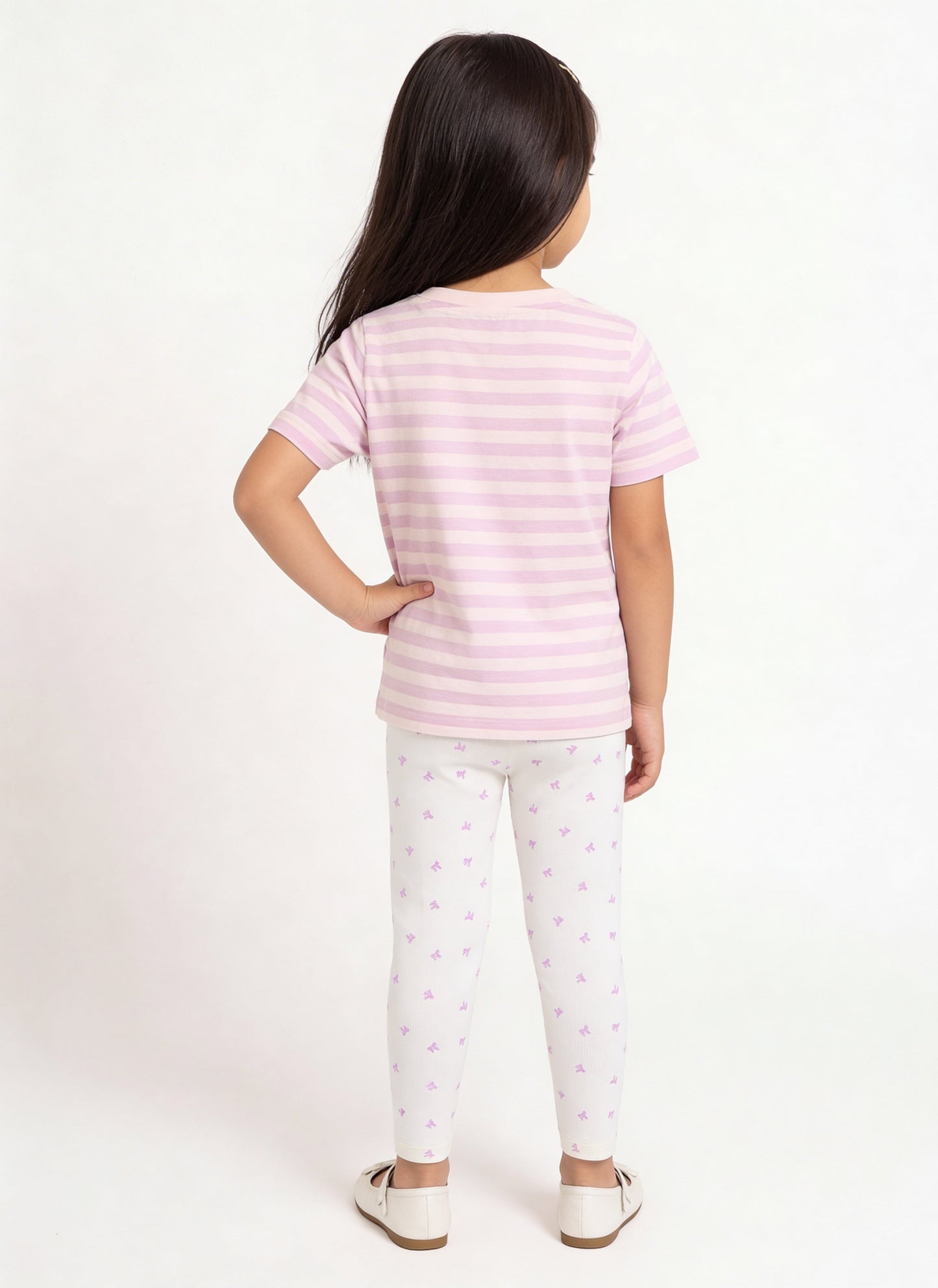3-Pack HOP Kids Girls Lilac Printed Cotton T-Shirt - Exclusive