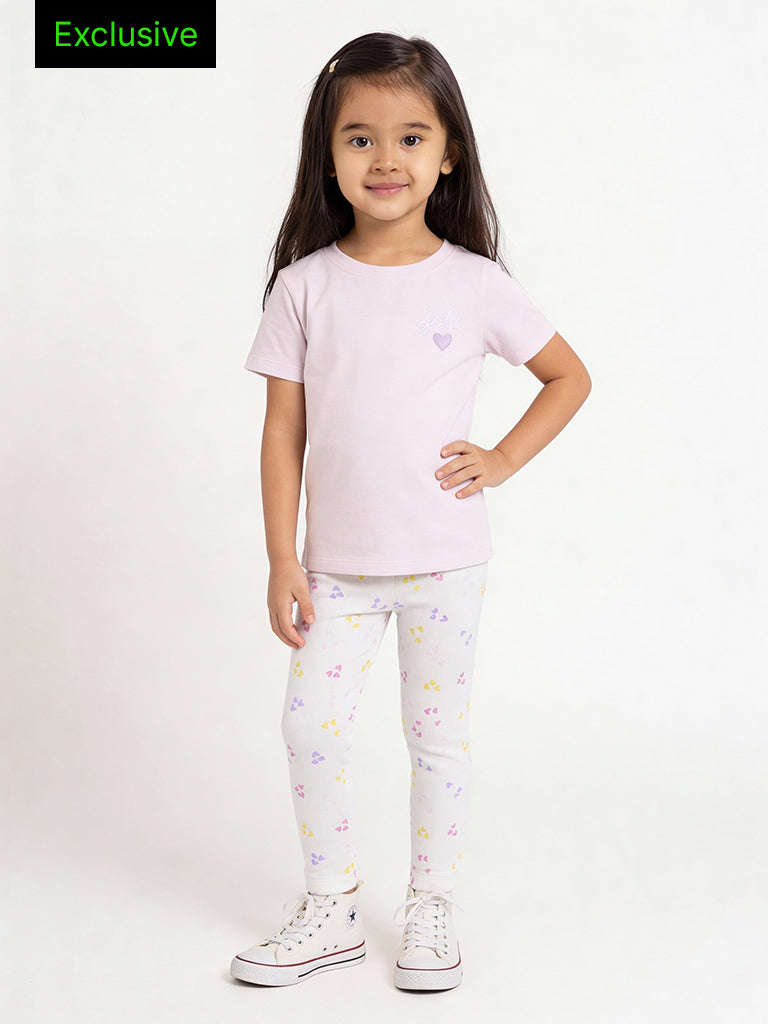 3-Pack HOP Kids Girls White Printed Cotton T-Shirts - Exclusive