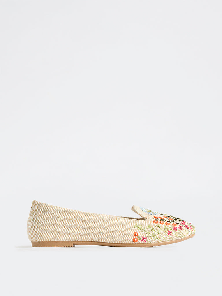 LUNA BLU Multicolor Floral-Embroidered Loafers