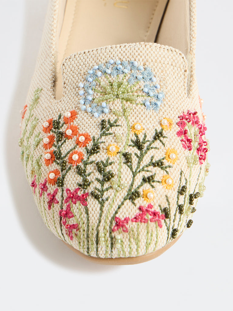 LUNA BLU Multicolor Floral-Embroidered Loafers