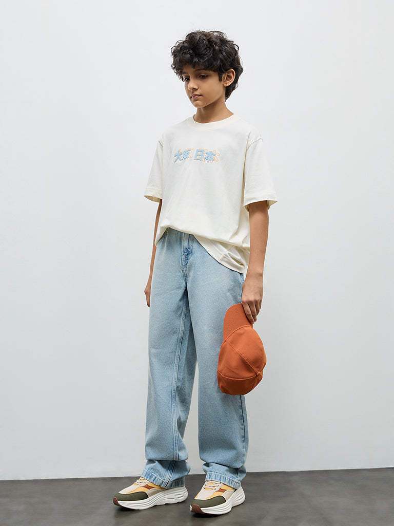 Boys Off-White Japanese-Inspired Cotton T-Shirt