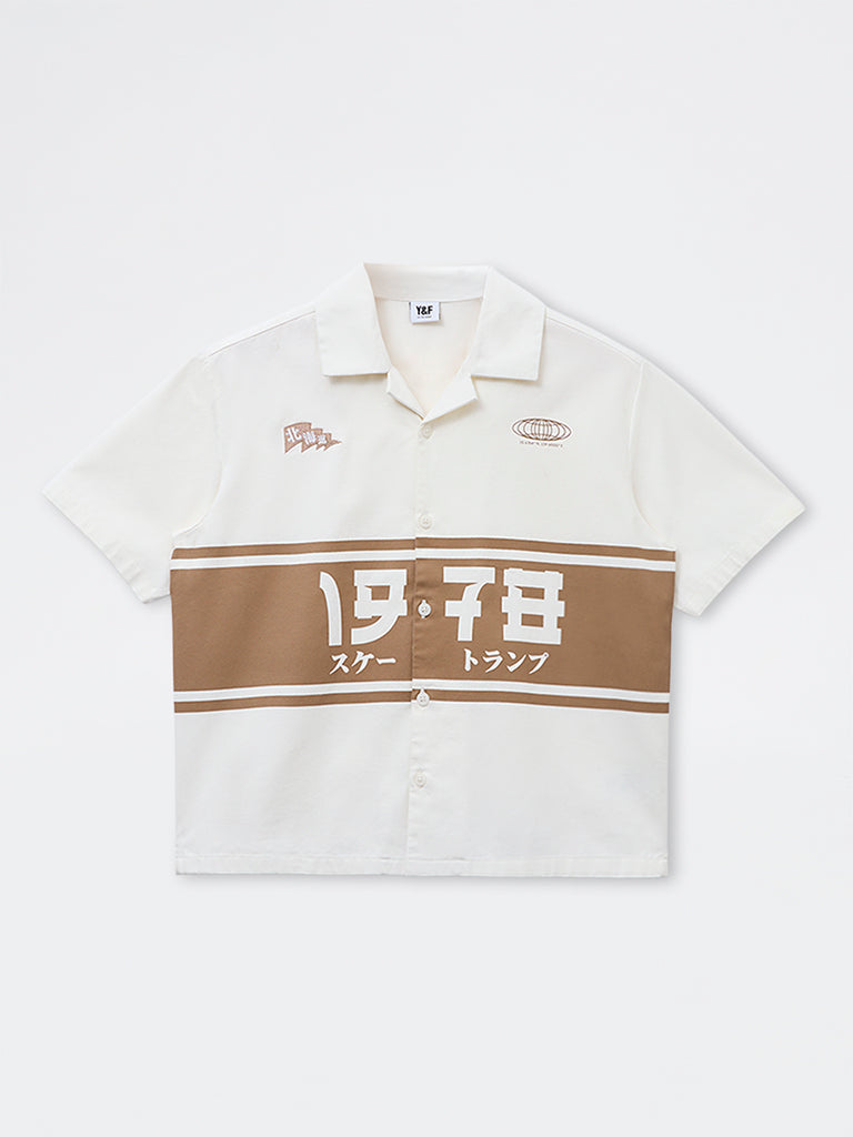Boys Off-White Japanese-Inspired Cotton-Blend Shirt