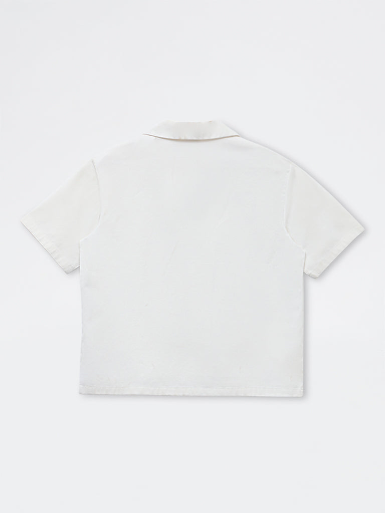 Boys Off-White Japanese-Inspired Cotton-Blend Shirt