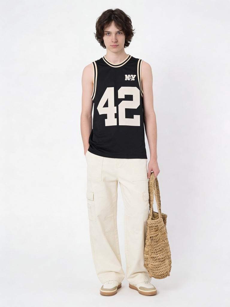Y&F Kids Boys Black Printed Sleeveless T-Shirt