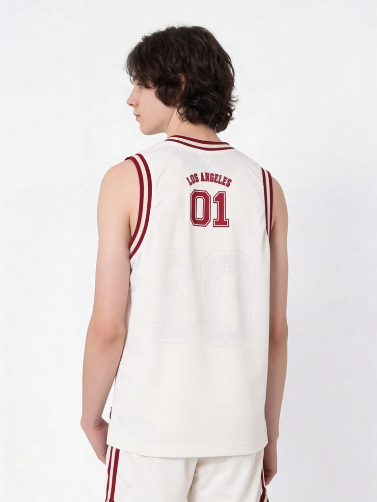 Boys Boys Off-White Printed Sleeveless T-Shirt