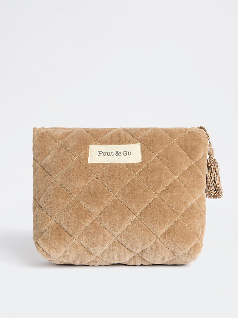 Westside Home Brown Quilted Pouch
