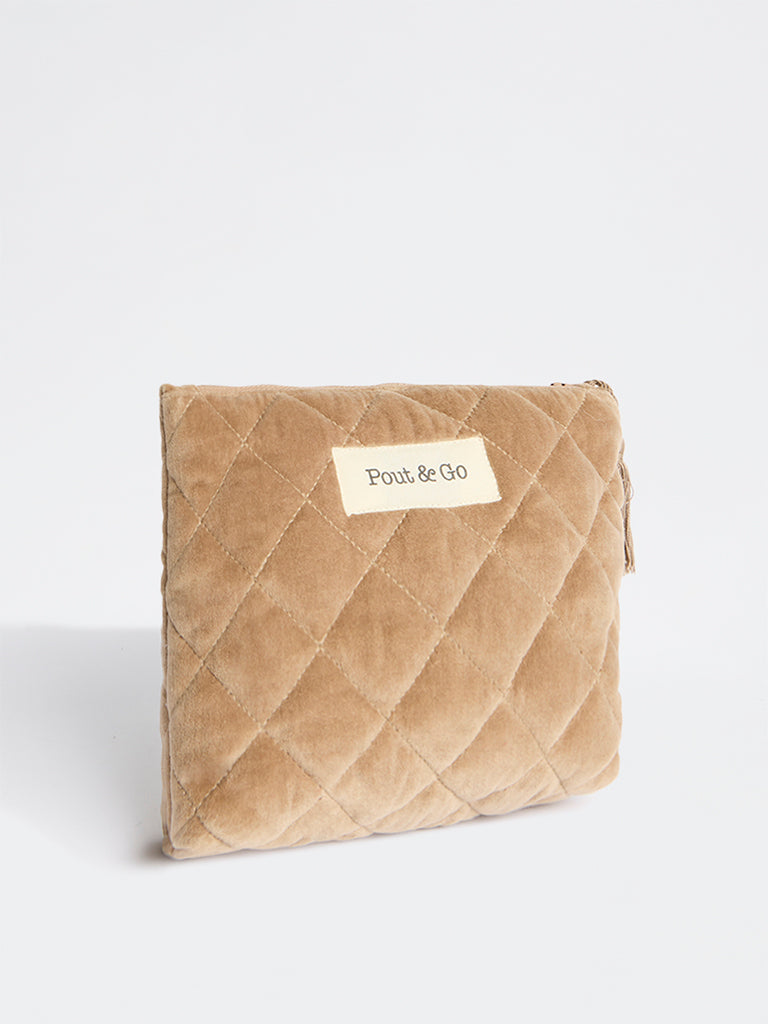 Westside Home Brown Quilted Pouch