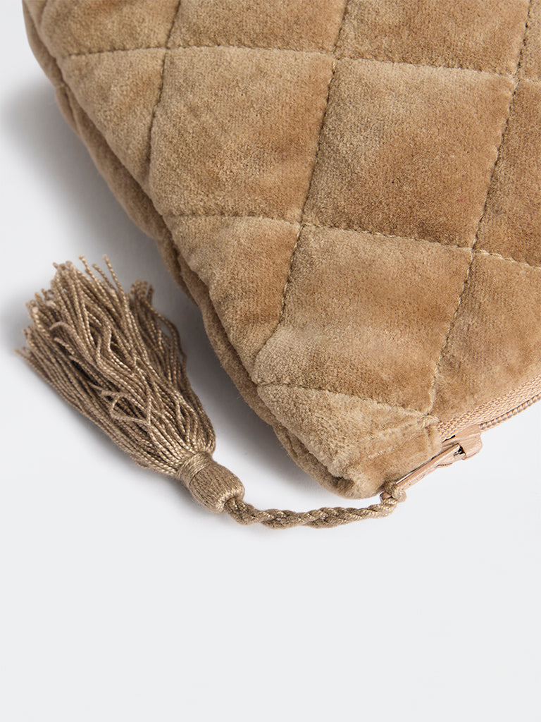 Westside Home Brown Quilted Pouch