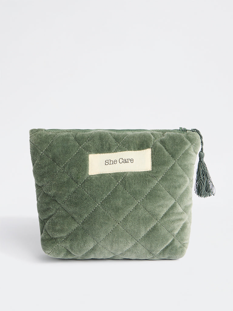 Westside Home Olive Quilted Pouch