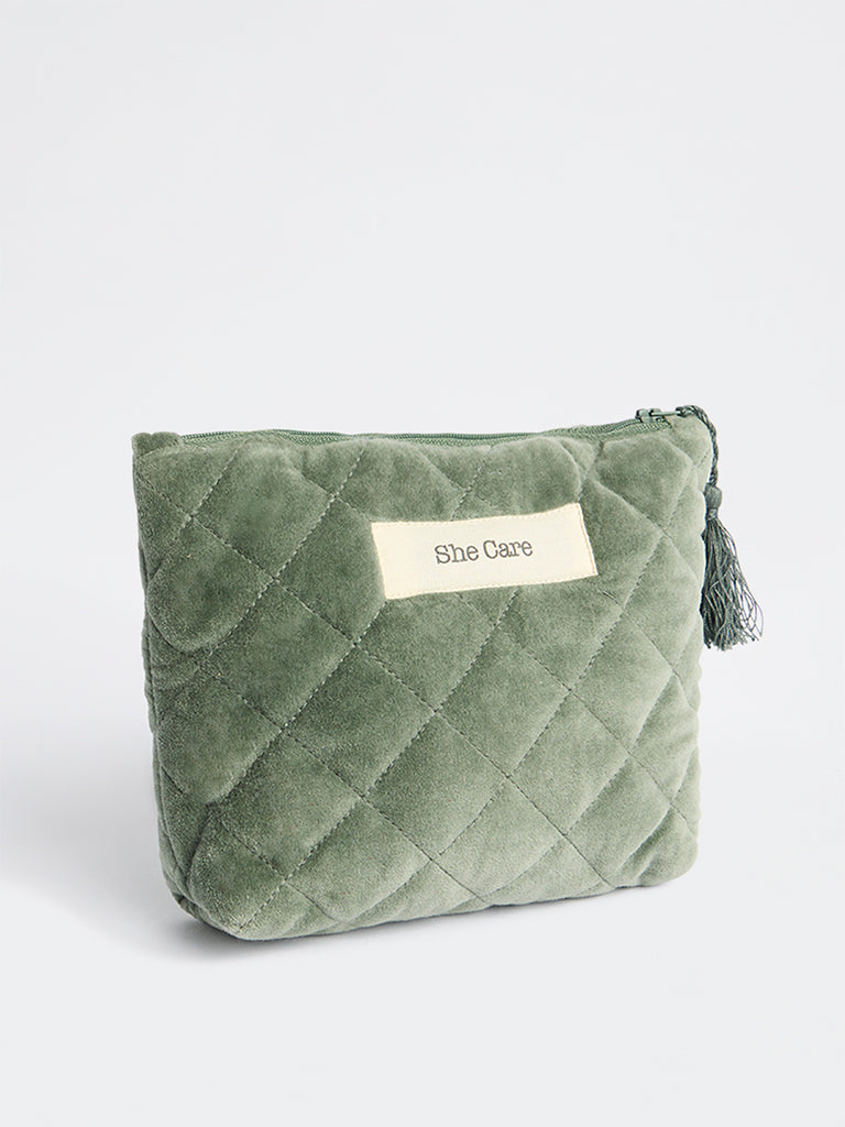 Westside Home Olive Quilted Pouch