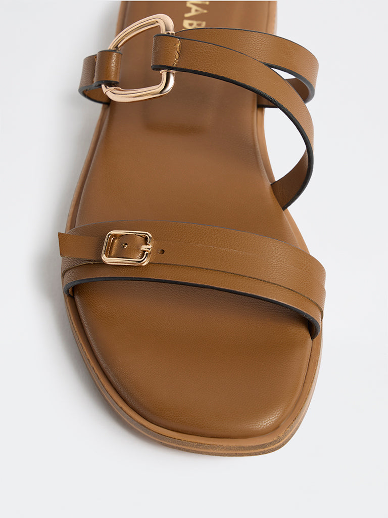 LUNA BLU Tan Multi-Strap Sandals