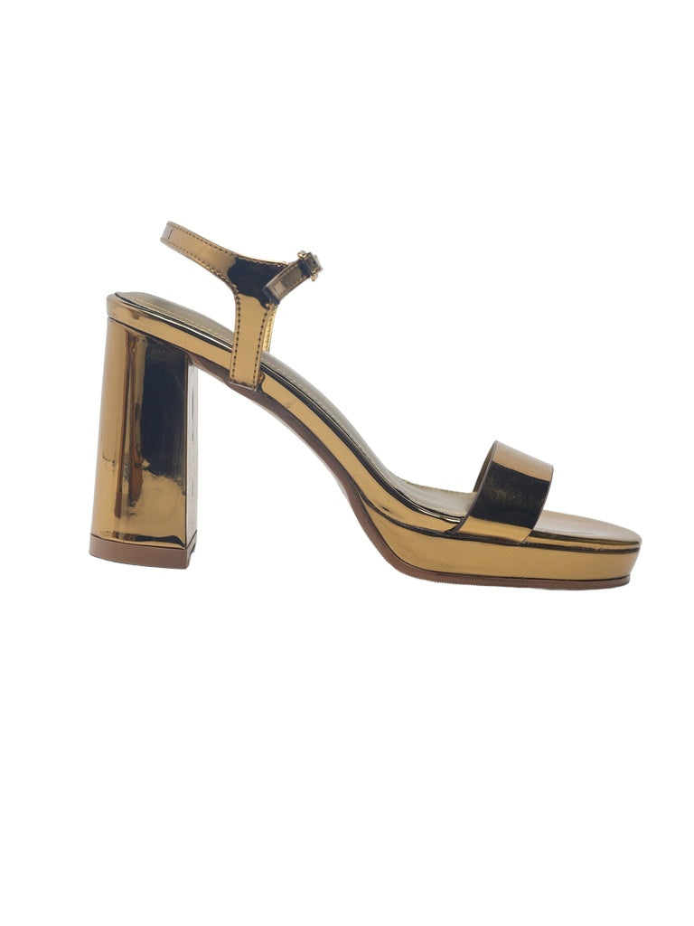 LUNA BLU Bronze Metallic Heeled Sandals