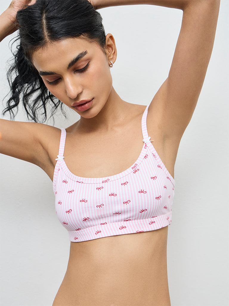 Superstar 2-Pack Printed Seam-Free Non-Padded Cotton-Blend Bra