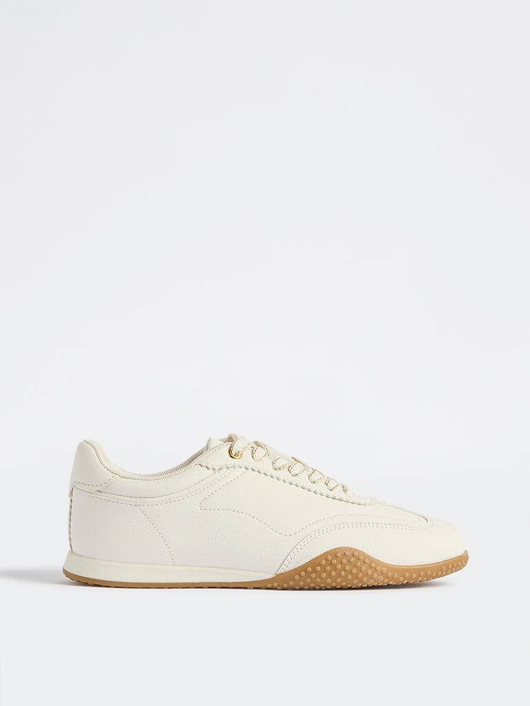 LUNA BLU White Lace-Up Trainer Sneakers