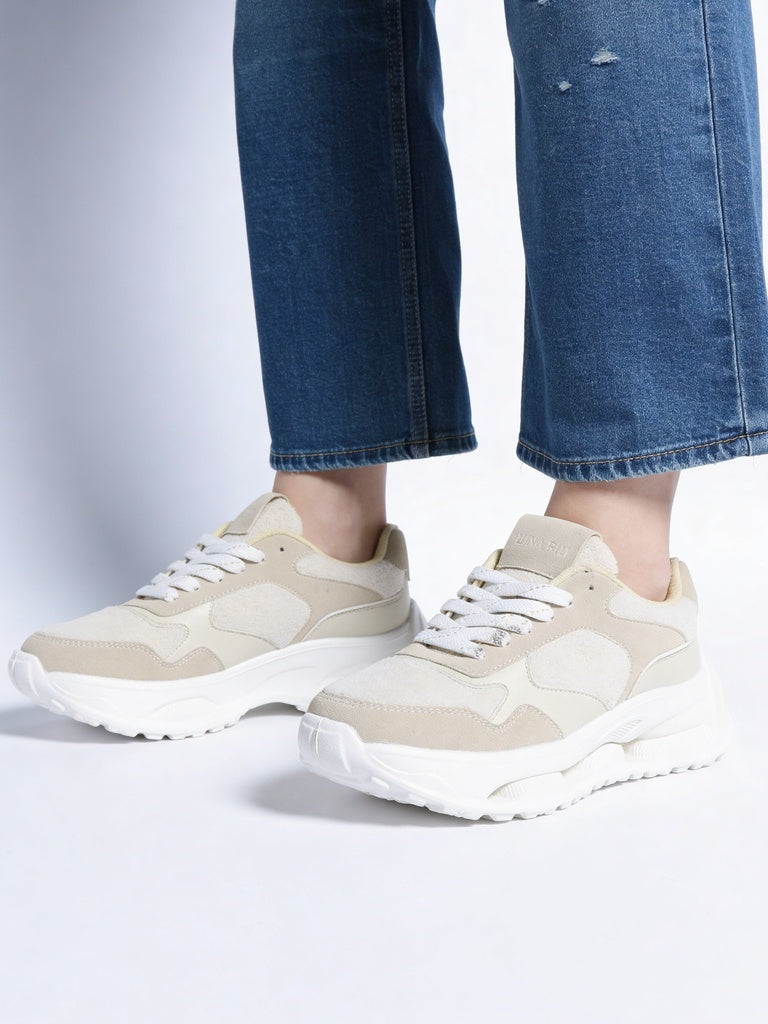 LUNA BLU Woman Ivory Texture Sneakers