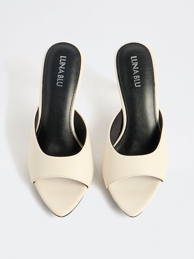 LUNA BLU Ivory Stiletto-Heel Sandals