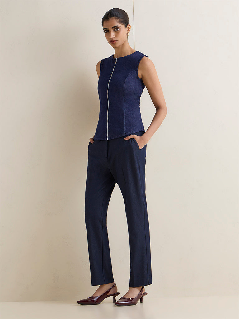 Wardrobe Navy Denim Top
