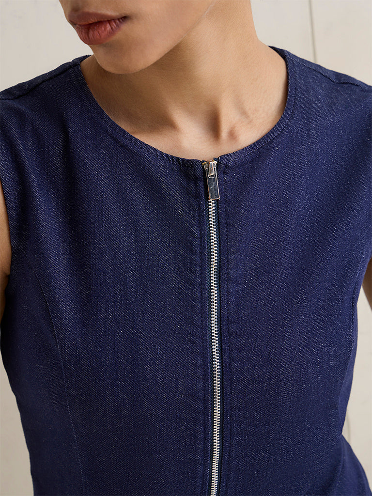 Wardrobe Navy Denim Top