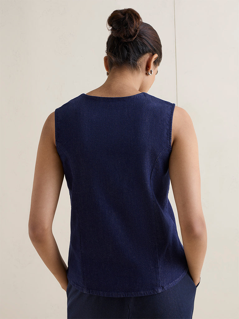 Wardrobe Navy Denim Top
