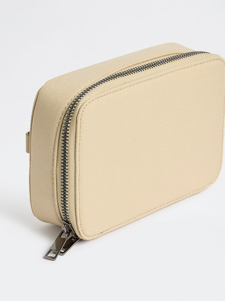 Westside Beige Textured Sling Bag