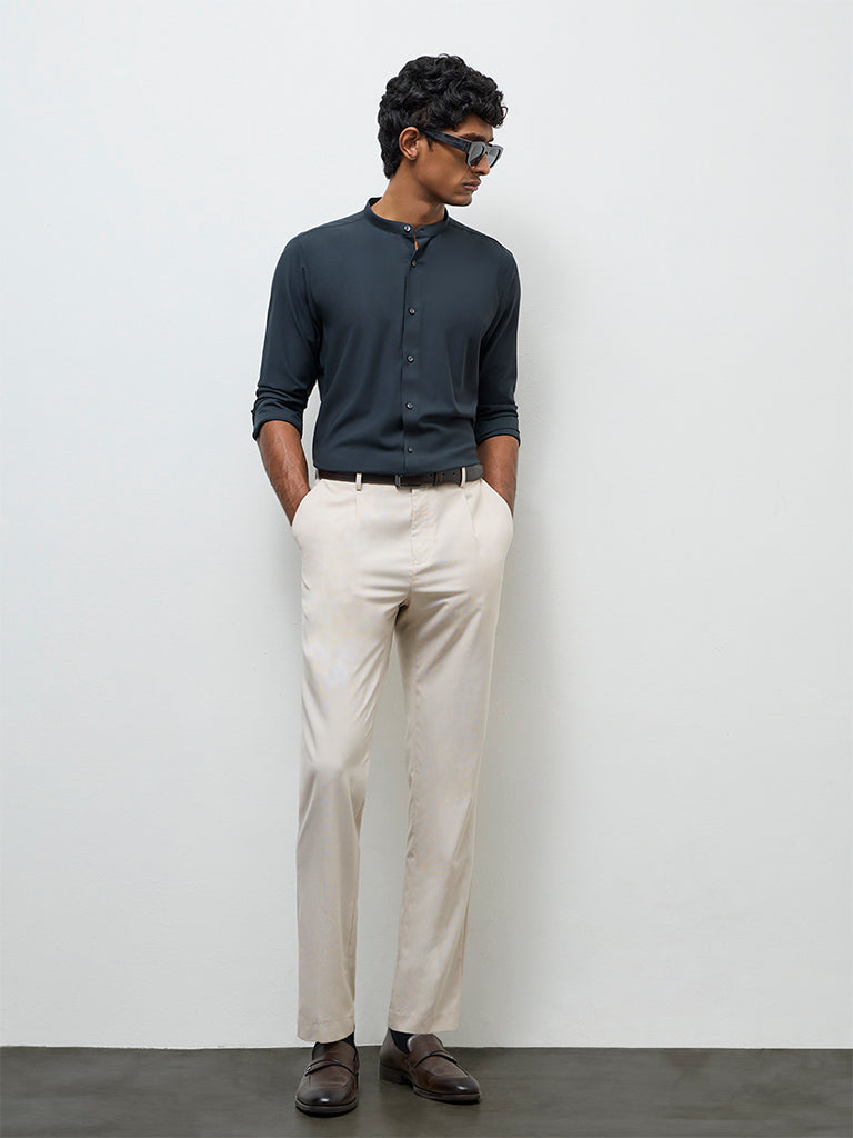 WES Formals Teal Ultra Slim-Fit Shirt