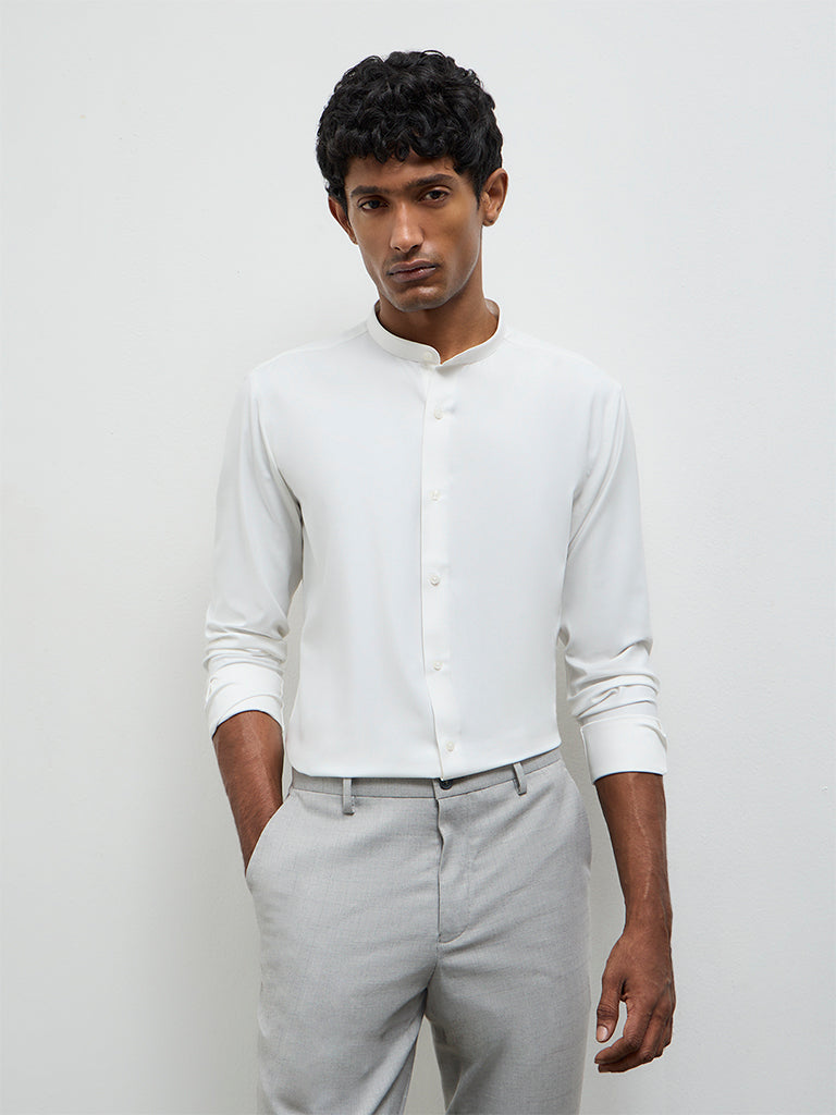 WES Formals White Ultra Slim-Fit Shirt