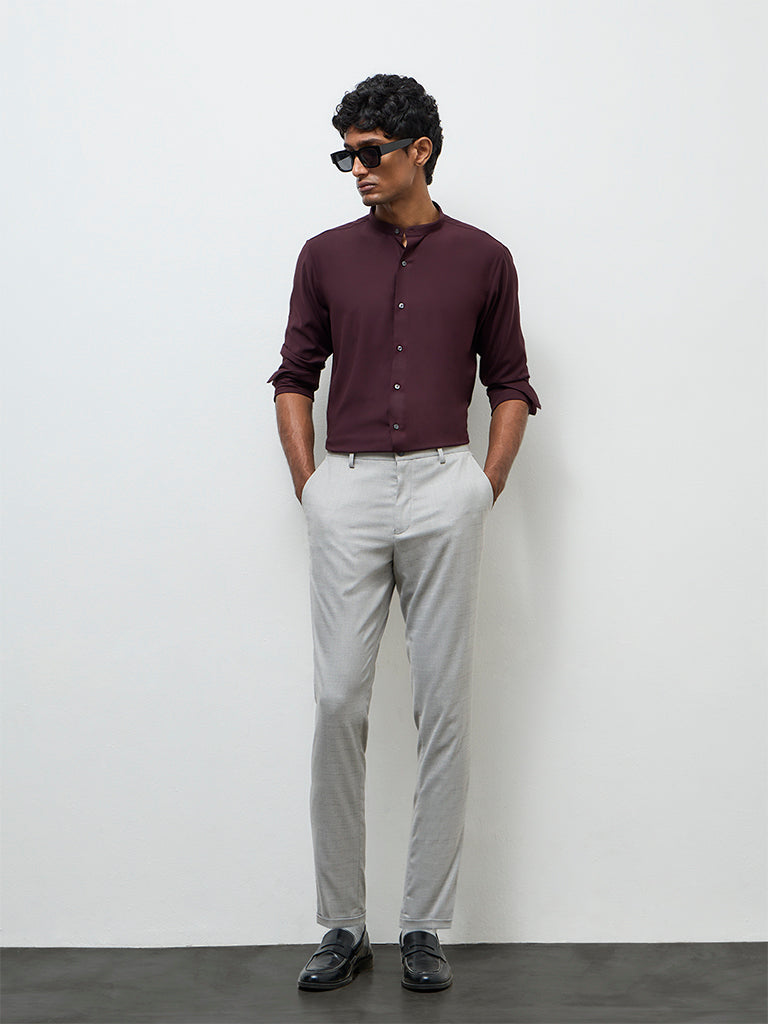 WES Formals Wine Ultra Slim-Fit Shirt