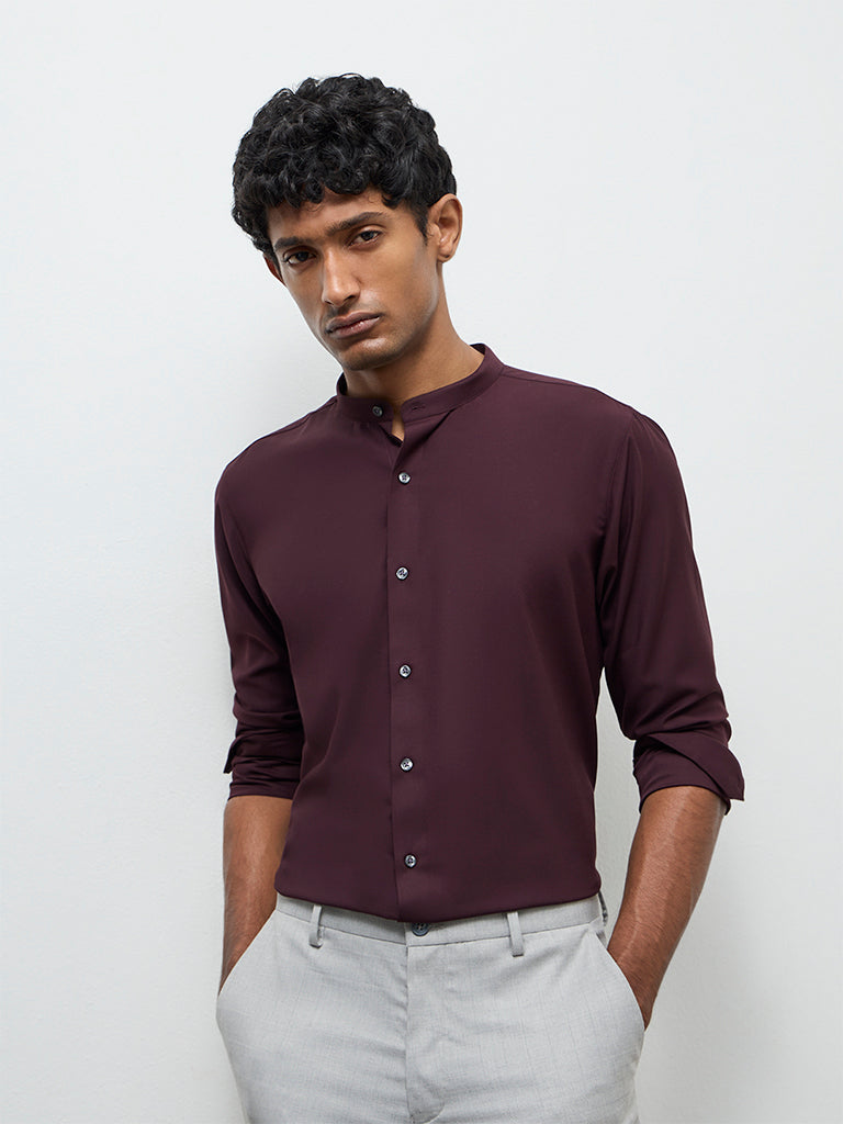 WES Formals Wine Ultra Slim-Fit Shirt