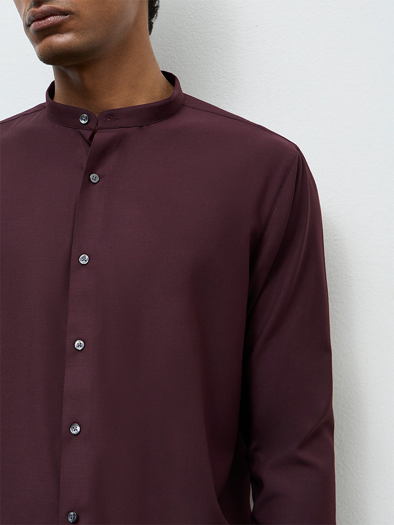 WES Formals Wine Ultra Slim-Fit Shirt