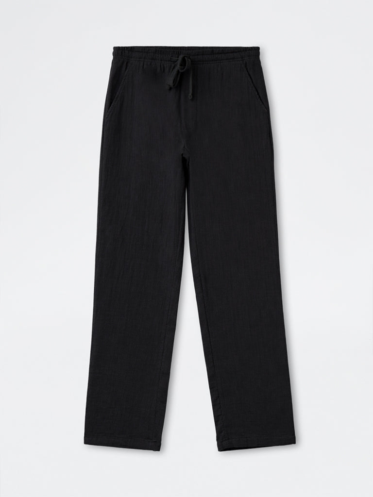 ETA Black Relaxed-Fit Mid-Rise Chinos