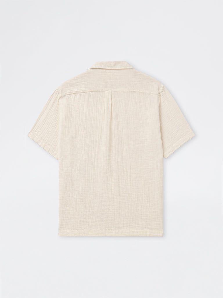 ETA Off-White Crinkle-Textured Relaxed-Fit Cotton Shirt