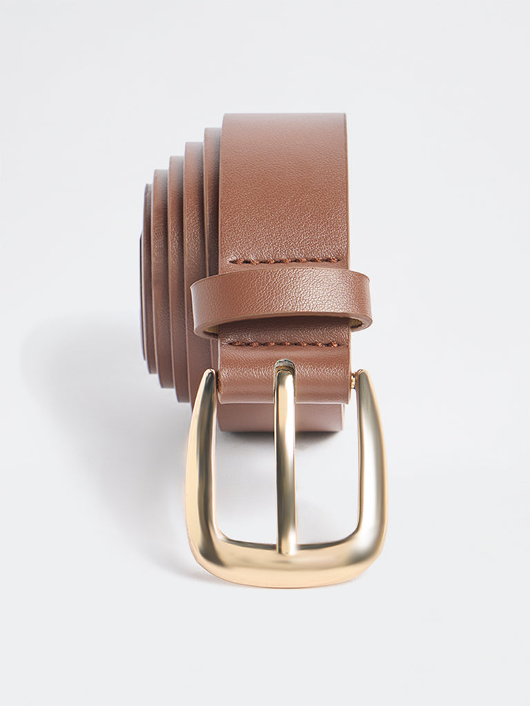 Westside Accessories Brown Tapered Buckle Belt