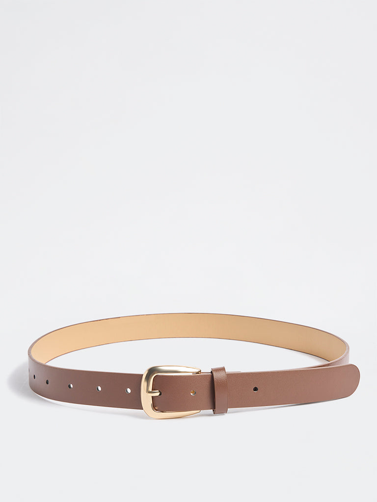 Westside Accessories Brown Tapered Buckle Belt